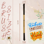 KINDED Professional Natural Wooden Handle 2 in 1 Eyeshadow Applicator Makeup Brush