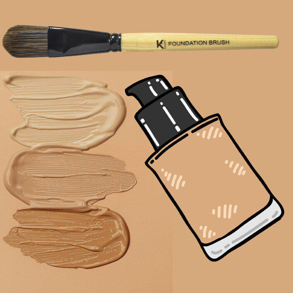 KINDED Professional Natural Wooden Handle Foundation Makeup Brush