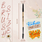 KINDED Professional Natural Wooden Handle 2 in 1 Masaca & Angular Makeup Brush