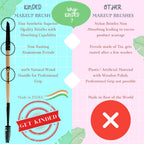 KINDED Professional Natural Wooden Handle 2 in 1 Masaca & Angular Makeup Brush