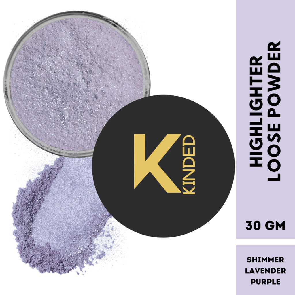 kinded highlighter loose powder shimmer lavender purple