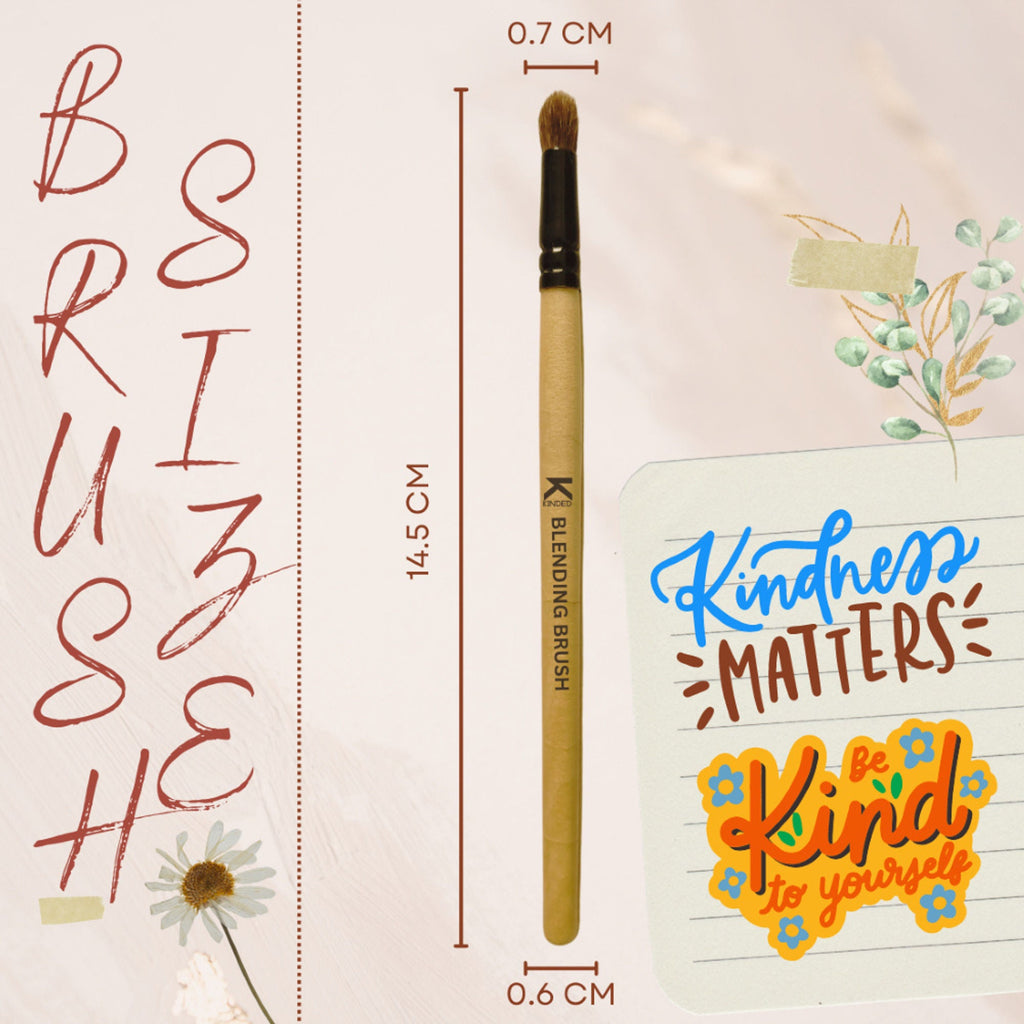 KINDED Professional Natural Wooden Handle Bullet Blending Makeup Brush