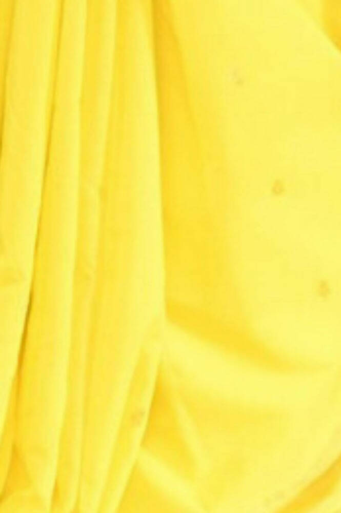 Very Much Indian Handloom Pure Cotton Paithani-Lime Yellow - Distacart