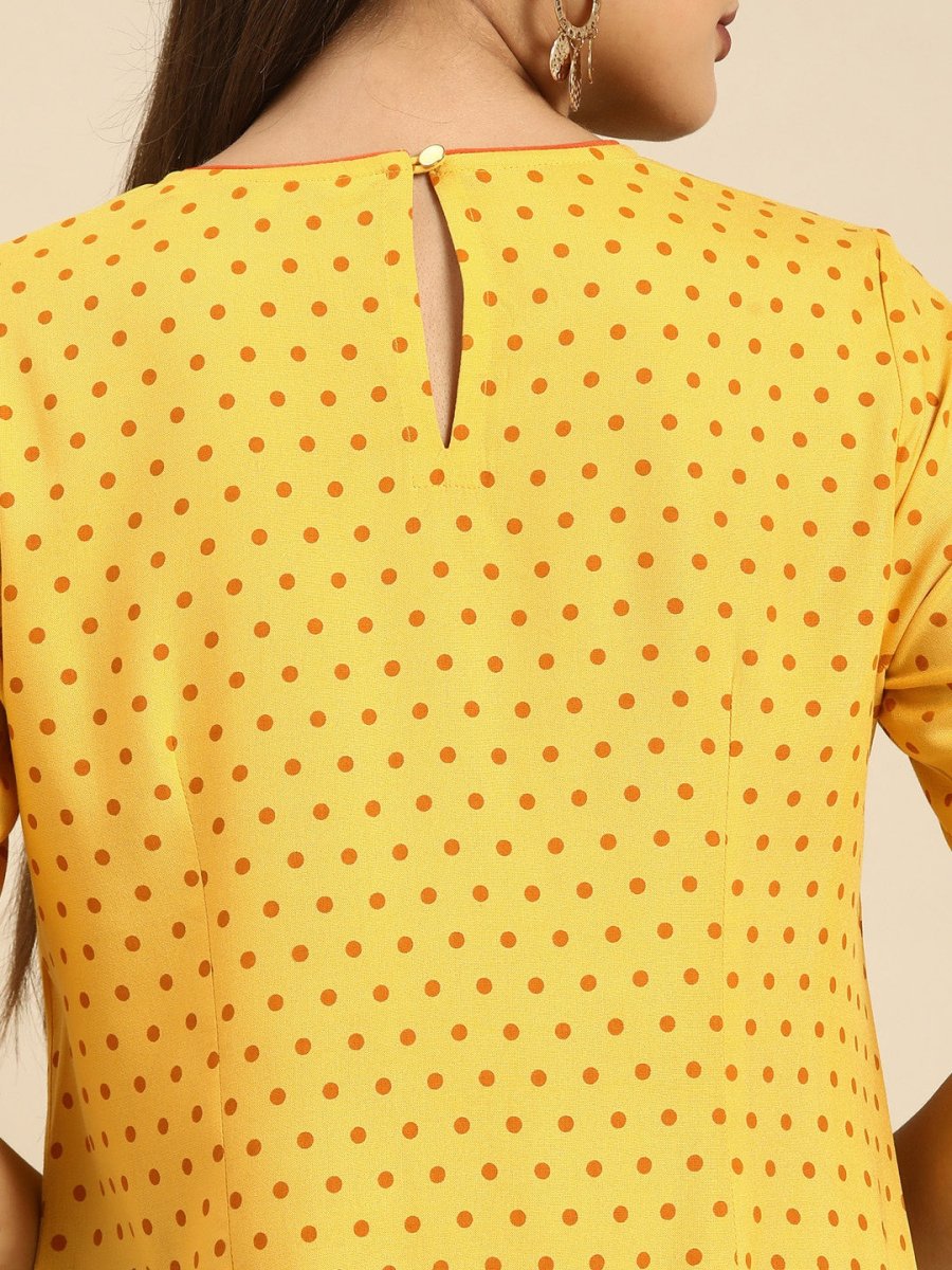 All About You Women Yellow Printed Kurta with Palazzos