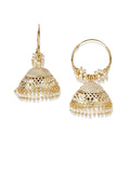 Gold-Plated Alloy Hoop And Jhumki Earrings - The Pari - Distacart