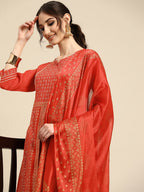 Sangria Women Ethnic Motifs Embroidered Sequinned Kurta with Sharara With Dupatta - Distacart