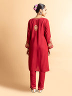 HOUSE OF KARI Floral Embroidered Chikankari Kurta With Palazzos