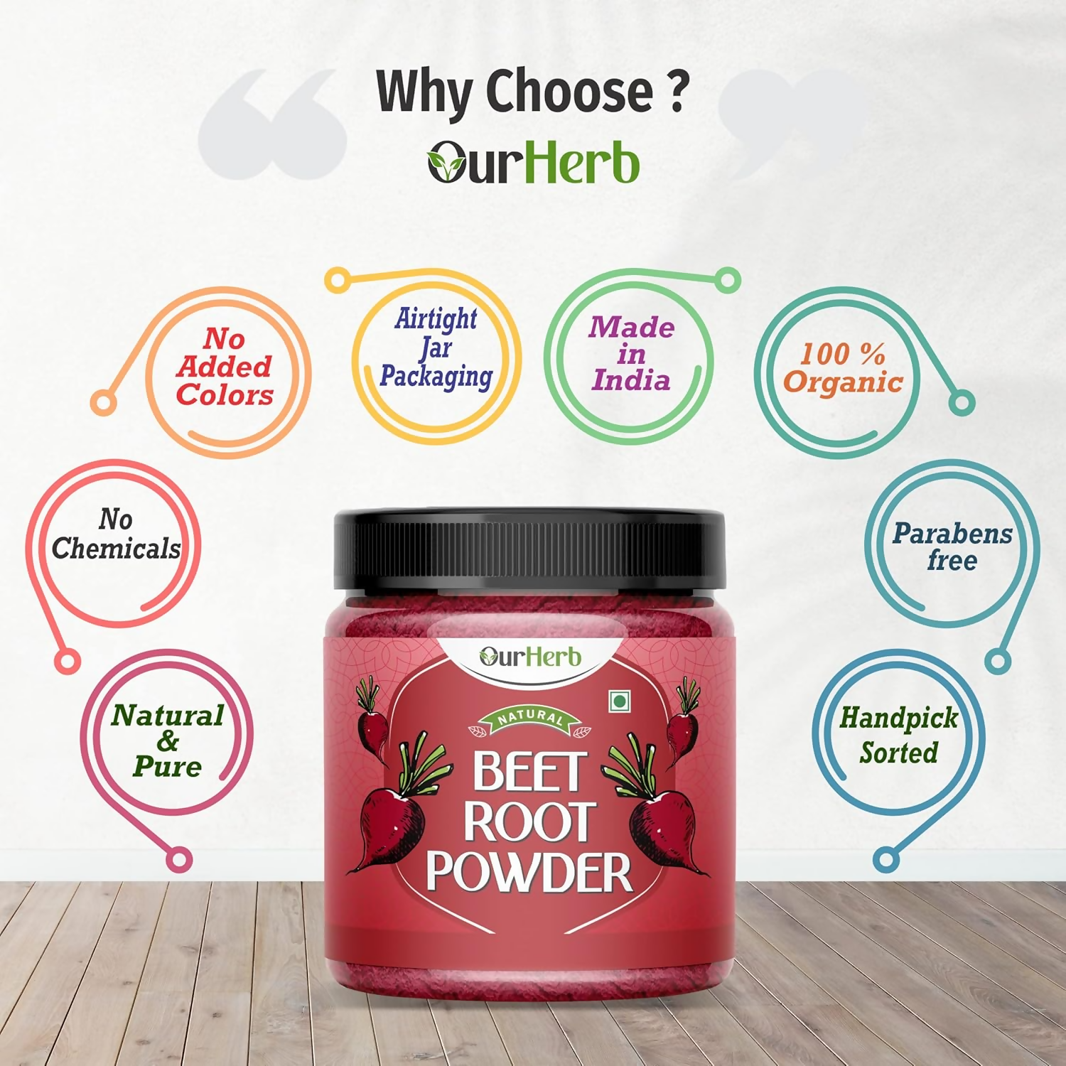 OurHerb Beetroot Powder Pure & Natural For Face And Hair