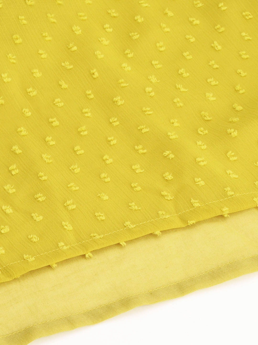 Janasya Mustard Yellow Dobby Weave Poly Chiffon Kurta - Distacart