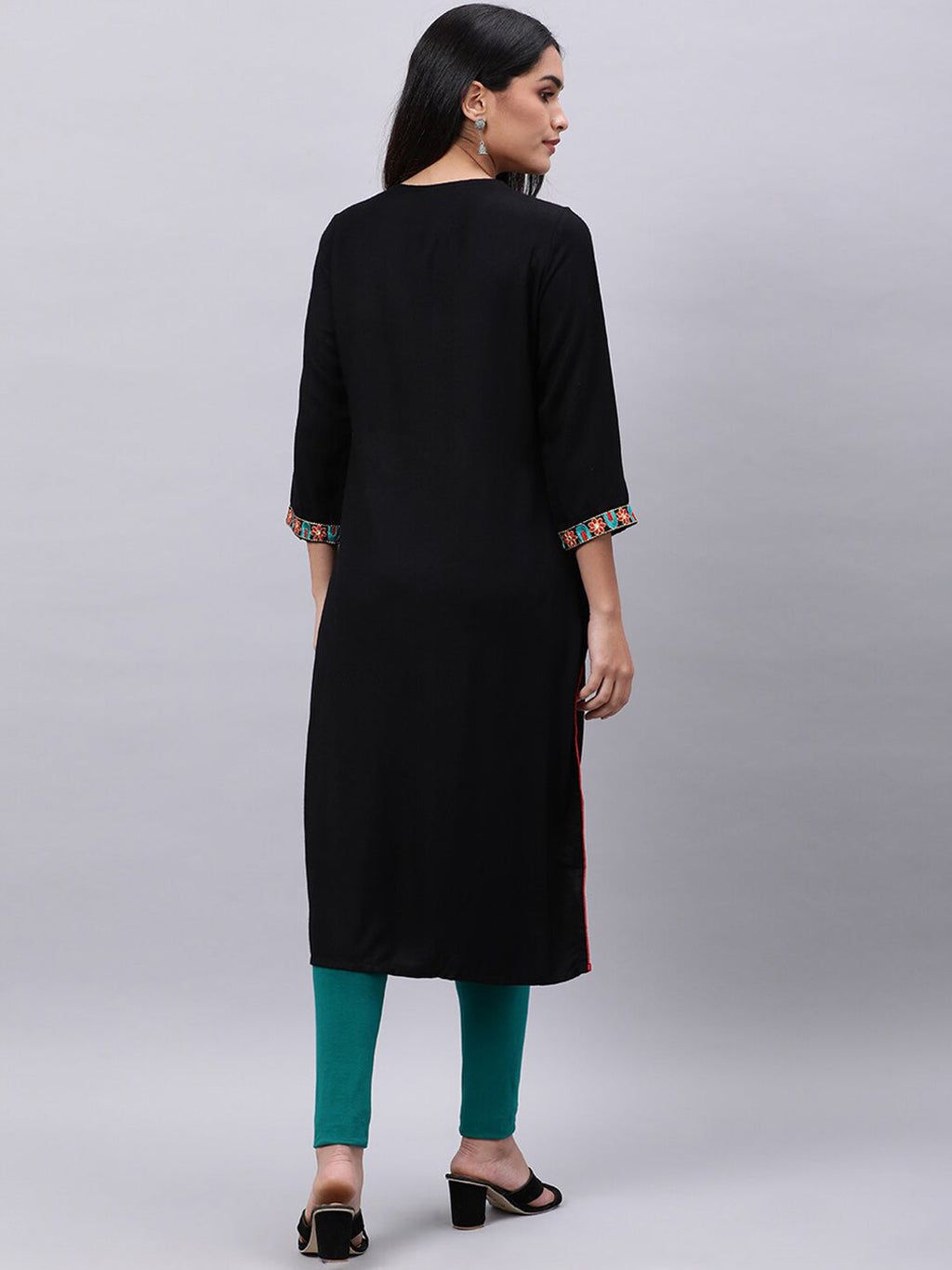 Souchii Women Ethnic Motifs Yoke Design Mirror Work Beautiful Kurta - Distacart