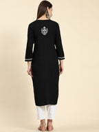 HOUSE OF KARI Ethnic Motifs Embroidered Chikankari Straight Kurta