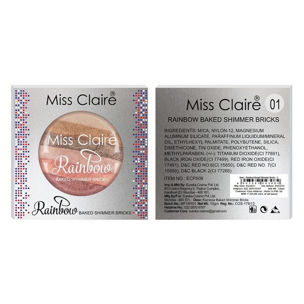 Miss Claire Rainbow Baked Shimmer Bricks - 1 - Distacart