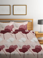 KLOTTHE Beige Floral 300 TC Cotton Blend Double Bedsheet Set - Distacart