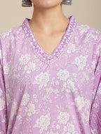 Sangria Women Floral Printed Pure Cotton Kurta with Salwar