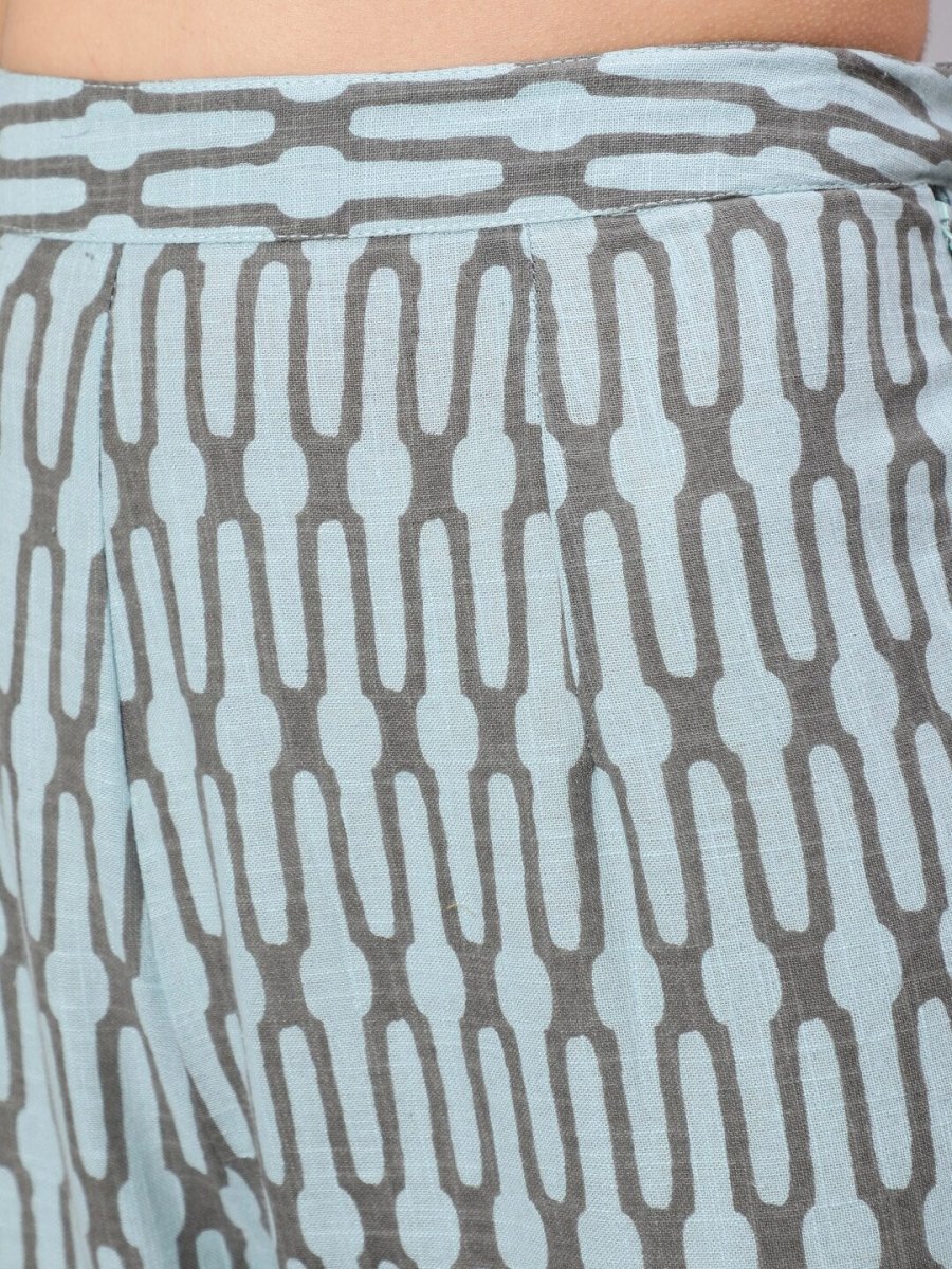 Aks Paisley Printed Straight Kurta With Palazzos