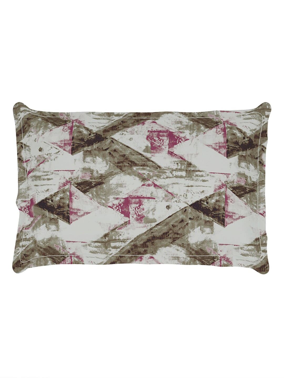 Story@home Brown & Pink Abstract Microfiber 180 TC Bedsheet With Pillow Cover