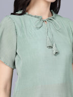 Myshka Women Green Top with Palazzos - Distacart