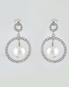 VOJ Women Sliver-Plated Pearl Stainless Steel Circular Studs Earrings - Distacart