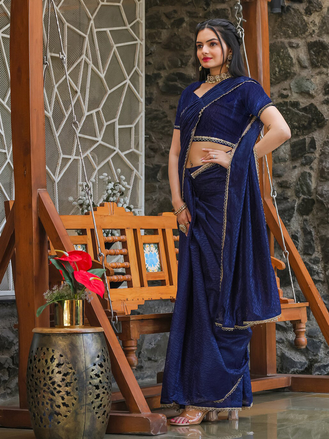 Tikhi Imli Woven Design Ready to Wear Saree - Distacart