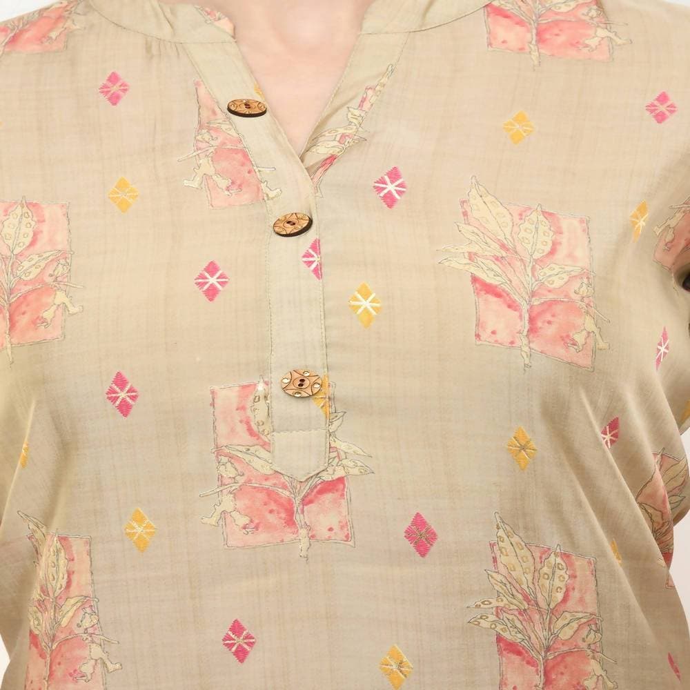 Lagi Women's Pink Printed Straight Kurta & Pant (MC45A)