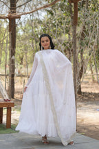 Joban Fashion White Georgette Sequence Embroidery Work Kurta Set - Distacart