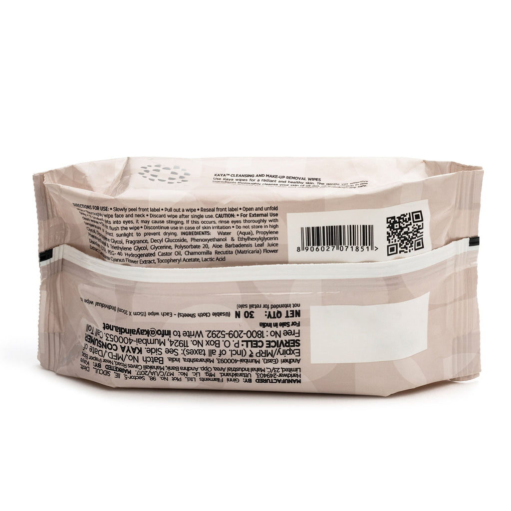 Kaya Everyday Cleansing Wipes - Everyday Essentials (30 Pieces)