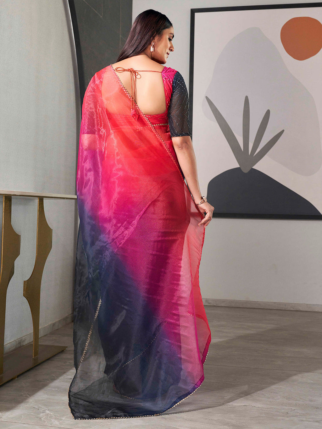 Tikhi Imli Organza Saree - Distacart