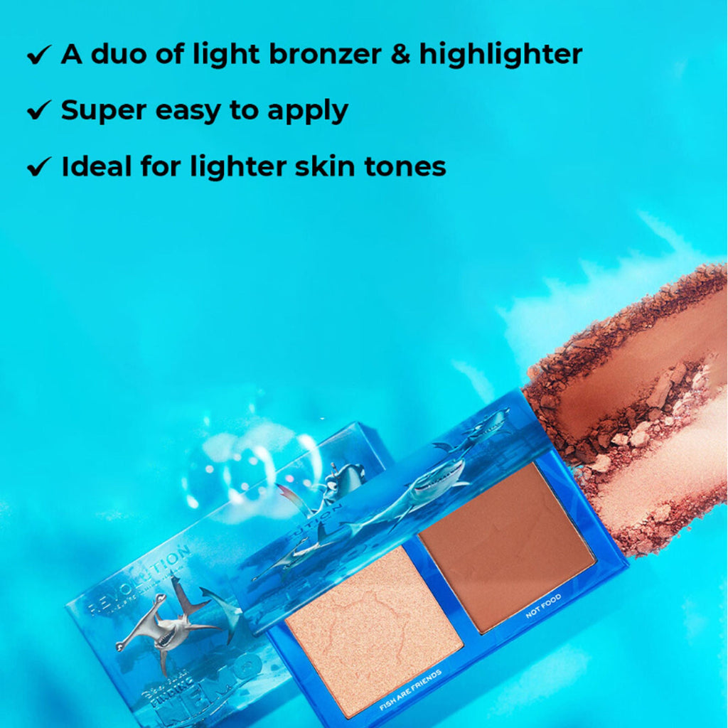 Makeup Revolution Disney Pixar's Finding Nemo X Revolution Bronzer & Highlighter Palette - Wake Up - Distacart