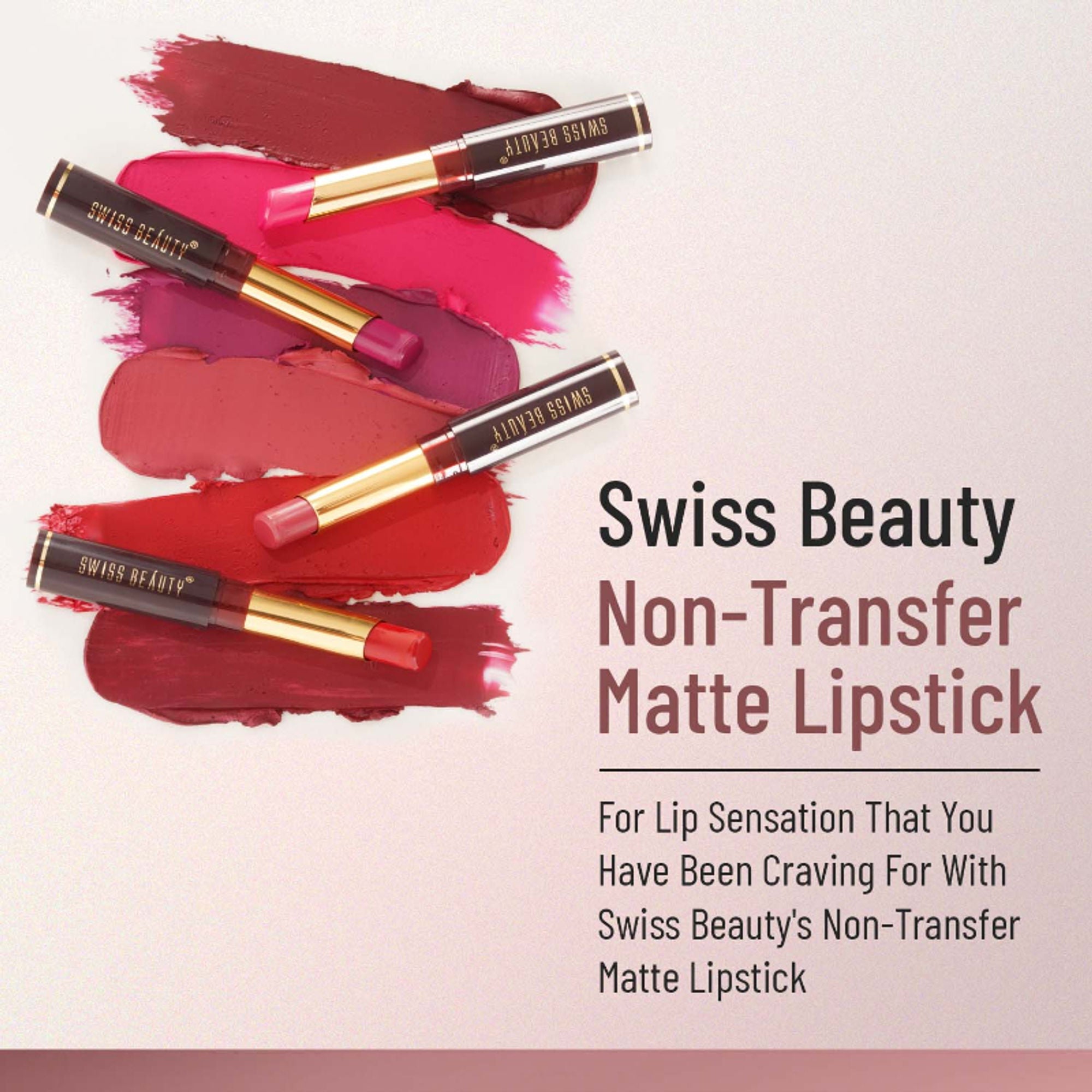 Swiss Beauty Non-Transfer Matte Lipstick - 4 Hot Cherry - Distacart