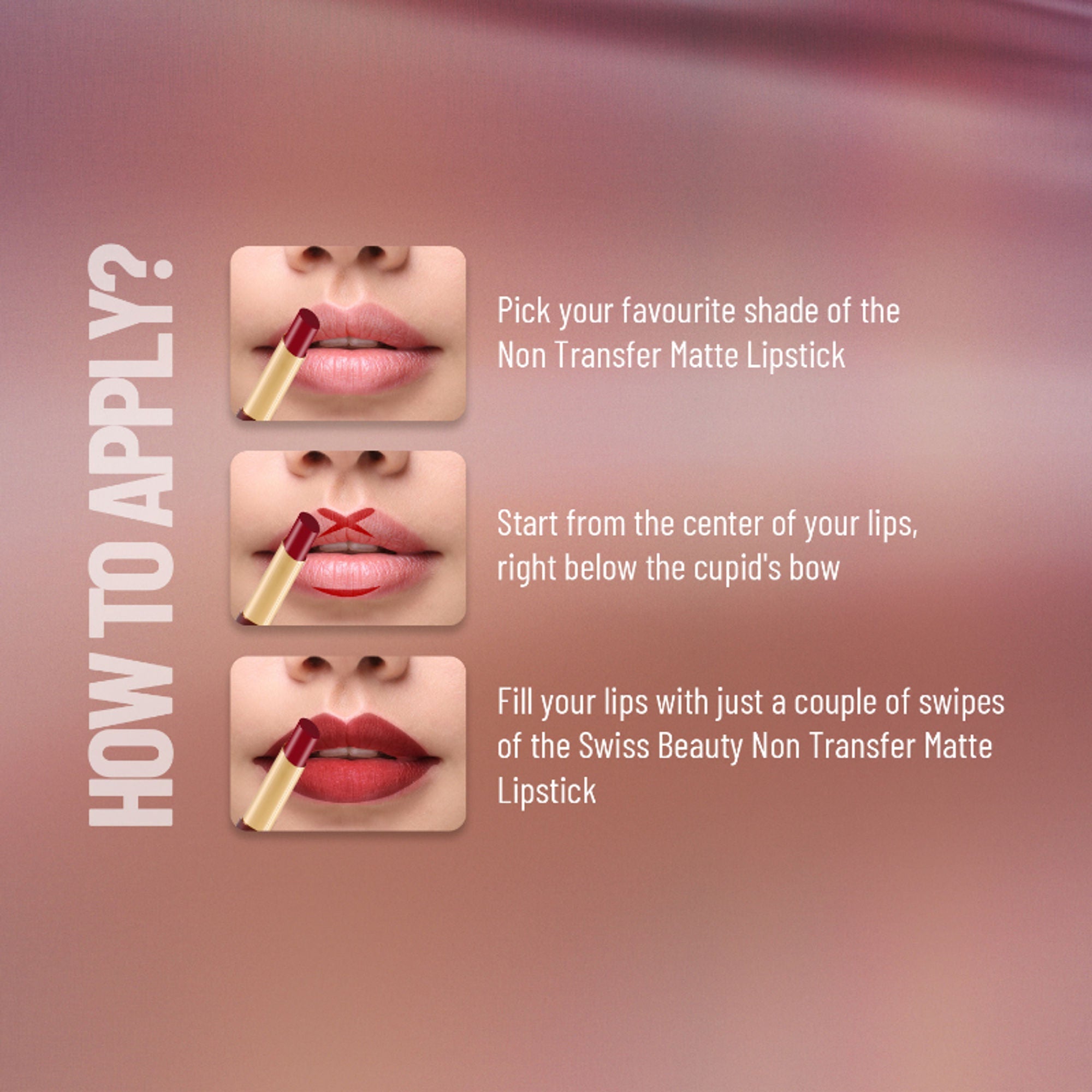 Swiss Beauty Non-Transfer Matte Lipstick - 4 Hot Cherry - Distacart