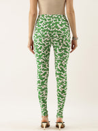 Souchii White & Green Printed Ankle-Length Leggings - Distacart