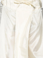 Sethukrishna Boys Gold-Toned & Off White Woven Design Kurta with Dhoti Pants
