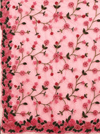 Tikhi Imli Pink & Green Beads and Stones Net Heavy Work Saree - Distacart