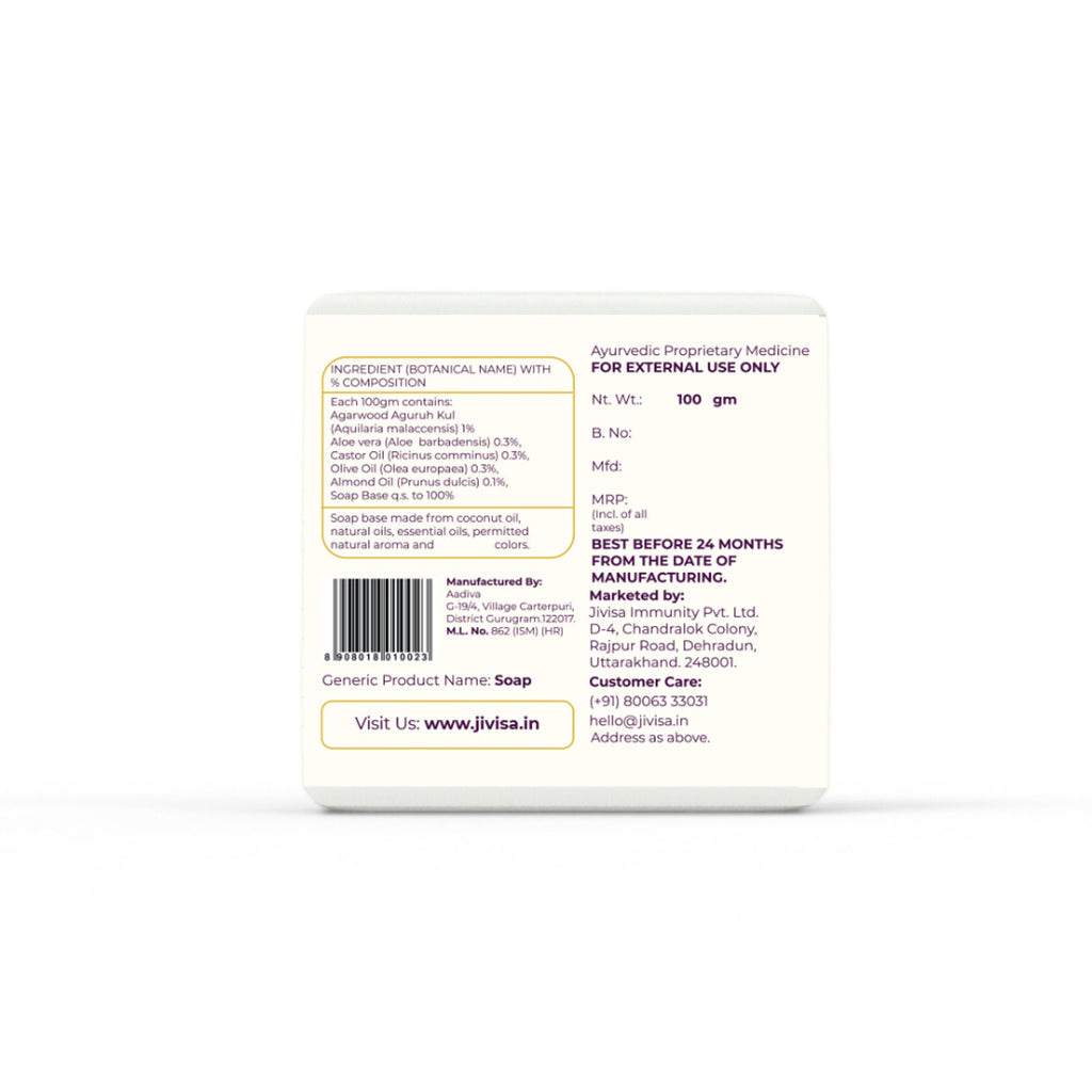 JiViSa Arabic Oudh Handcrafted Ayurvedic Soap