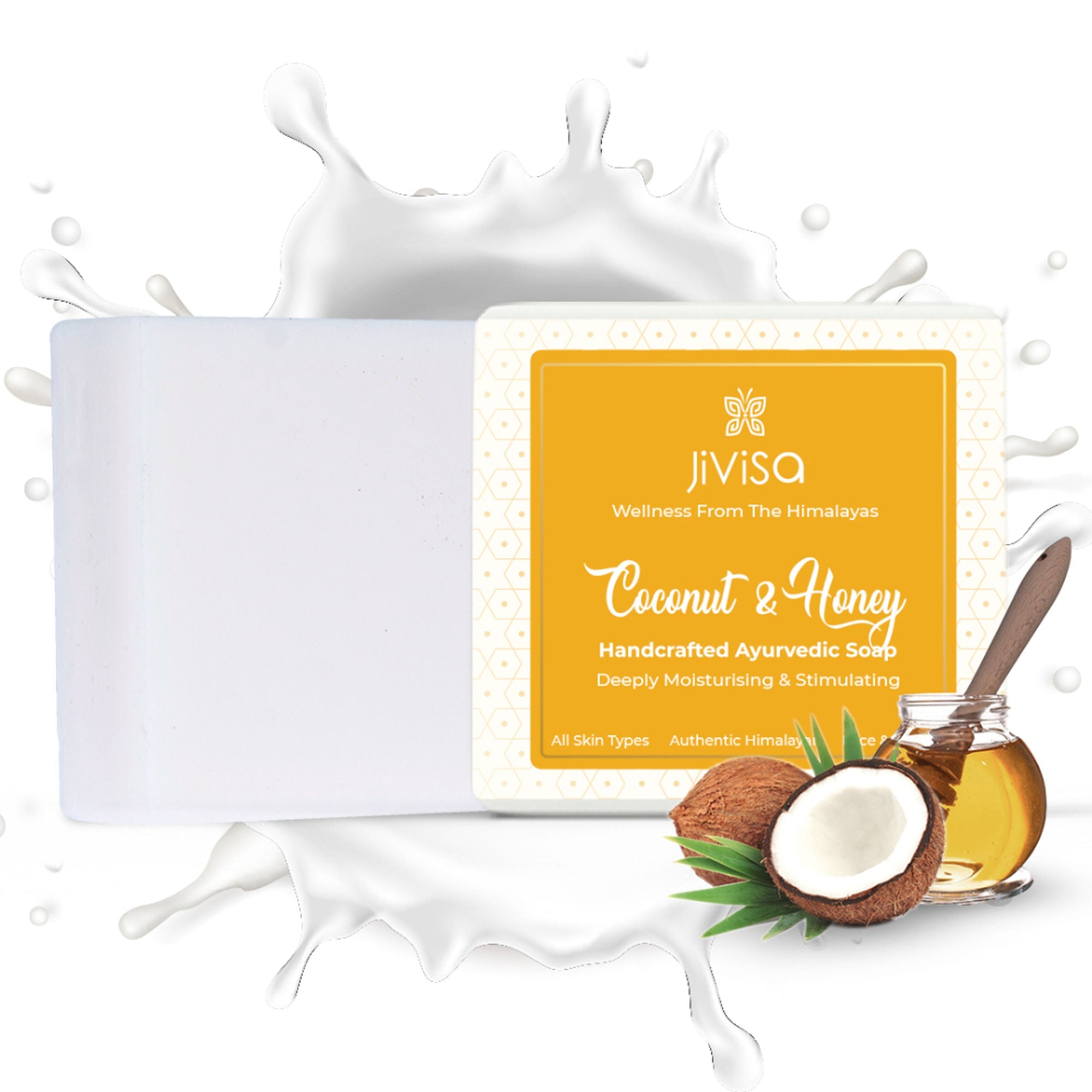 JiViSa Coconut & Honey Handcrafted Ayurvedic Soap