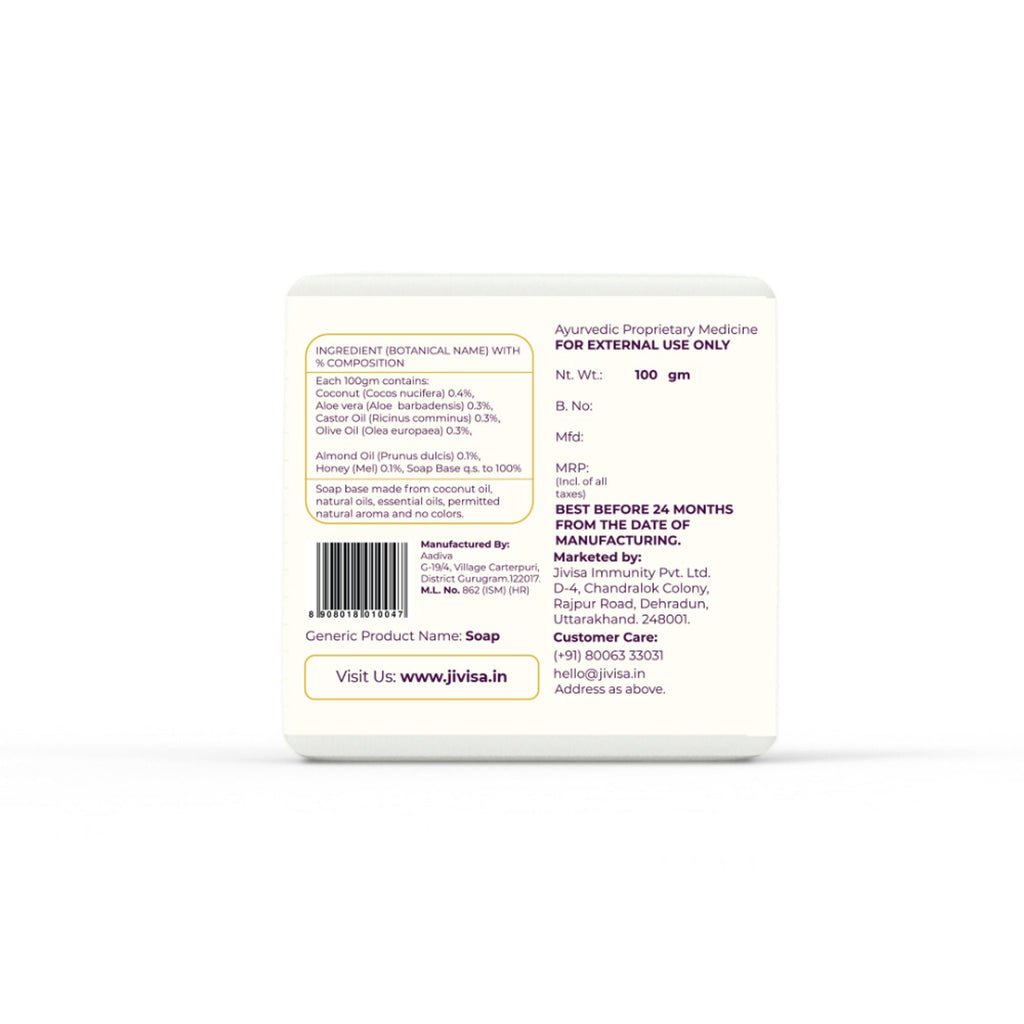 JiViSa Coconut & Honey Handcrafted Ayurvedic Soap