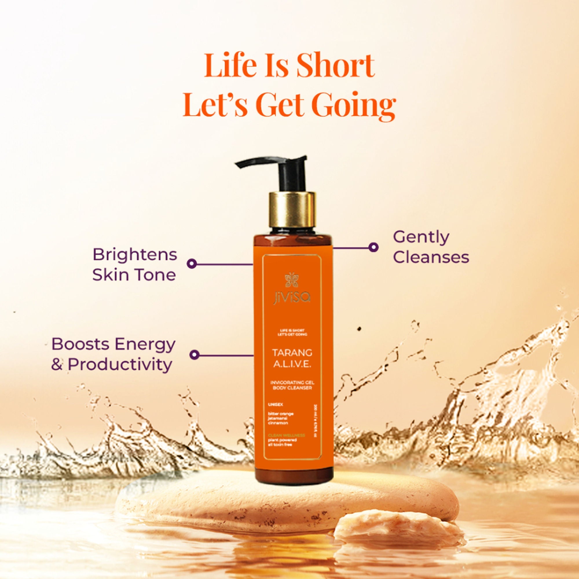 JiViSa Tarang Alive Invigorating Gel Body Cleanser - Distacart