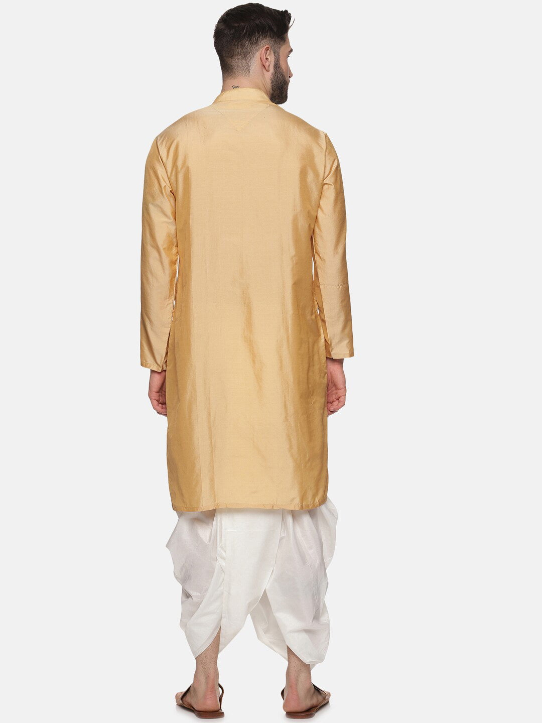 Sethukrishna Men Beige Kurta with Dhoti Pants - Distacart