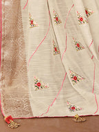 Saree Mall Floral Embroidered Sequin Embellished Zari Saree - Distacart