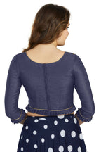 Aastha Fashion Women's Navy Blue Art Silk Designer Party Wear Readymade Blouse