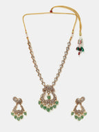 Ruby Raang Maharani Pendant Necklace And Earrings