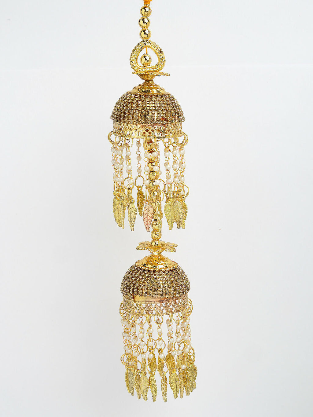 NVR Women's Pack Of 2 Gold-Polished Stone Studded Bridal Layered Kaleera Sets - Distacart