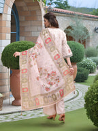 Joban Fashion Off White Position Digital Print With Position Foil Kurta Set - Distacart