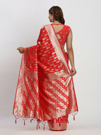 Shree Shyam Fashion Banarasi Silk Red Saree - Distacart