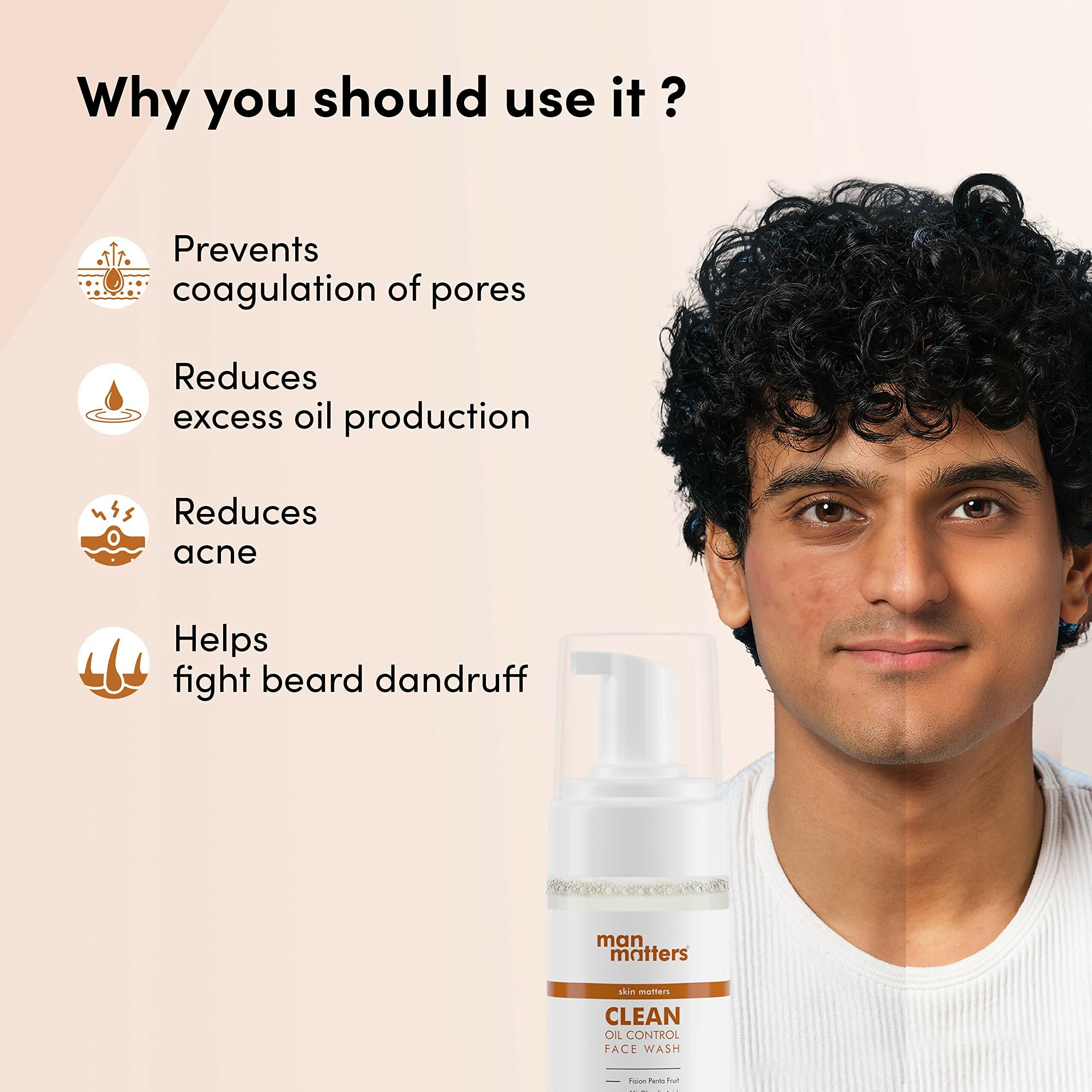 Man Matters 1% Salicylic Acid Oil Control Face Wash And 2% Salicylic Acid Defend Acne Spot Correction Gel For Men