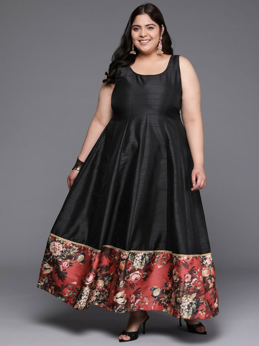 Ahalyaa Women's Traditional wear Ethnic Dress - Black - Distacart