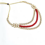 Mominos Fashion Johar Kamal Handicraft Finish White & Red Pearls Choker For Women (White/Red) - Distacart