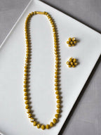 Inhanns Crystal Bloom – Single Line Necklace + Studs - Mehandi