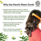 Buddha Natural Beard Kacchi Neem Wooden Comb - Distacart