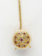 NVR Women's Gold-Polished CZ Stone-Studded Borla Maang Tikka - Distacart
